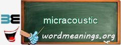 WordMeaning blackboard for micracoustic